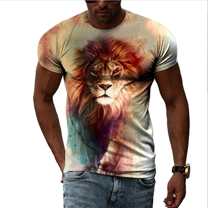 Summer Fashion The New Animal Lion Graphic Men T-shirts